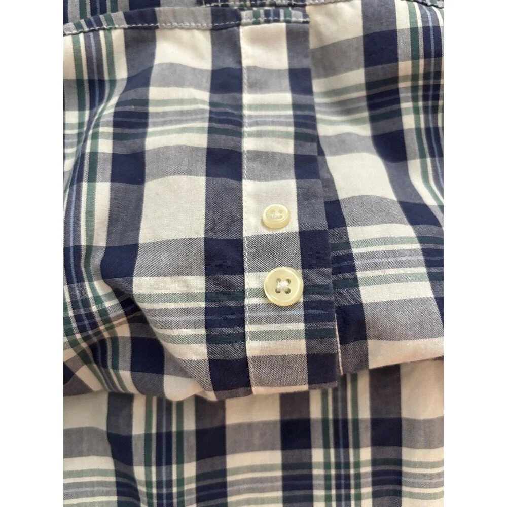 Chaps Easy Care Plaid Woven Button-Up Short Sleeve Shirt Pockets Men's 3XLT